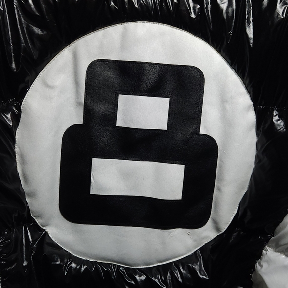 Rare Stylish Black and White Puffer Jacket with Removabe Hood & Fur Trim Mens 3x - Picture 10 of 16